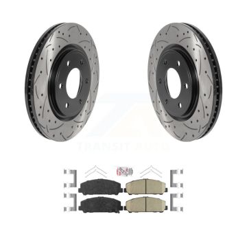 Front Drilled Slot Brake Rotor Ceramic Pad Kit For Nissan TITAN INFINITI Armada QX80 QX56 KDA-100202