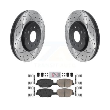 Front Drill Slot Disc Brake Rotor Ceramic Pad Kit For Chevrolet Equinox GMC Terrain Buick KDA-100204