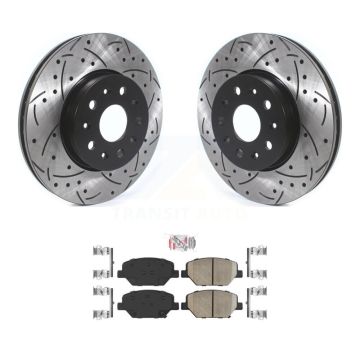 Front Drill Slot Brake Rotor Ceramic Pad Kit For Chevrolet Camaro Without Brembo Calipers KDA-100249