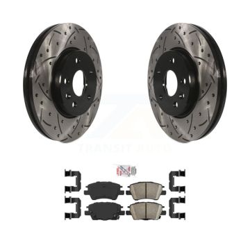 Front Drilled Slot Disc Brake Rotors Ceramic Pad Kit For Chevrolet Cruze Bolt EV EUV Volt KDA-100268
