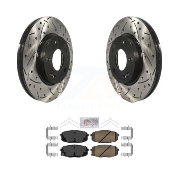 Front Drilled Slot Brake Rotors Ceramic Pad Kit For Kia Hyundai Kona Forte Soul Seltos GT KDA-100295