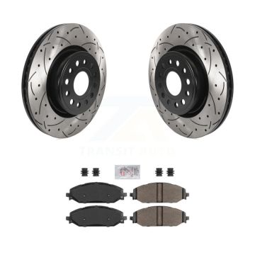 Front Coated Drilled Slotted Disc Brake Rotors And Semi-Metallic Pads Kit For Ram 1500 KDA-100310