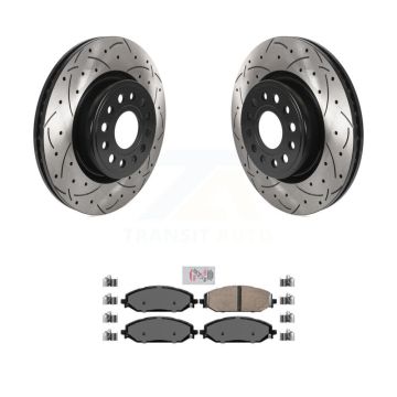 Front Coated Drilled Slotted Disc Brake Rotors And Ceramic Pads Kit For Ram 1500 KDA-100311