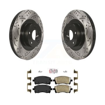 Front Coat Drill Slot Disc Brake Rotors Ceramic Pad Kit For Subaru Impreza Outback Legacy KDA-100325