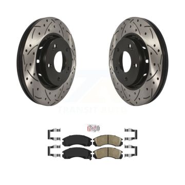 Front Coated Drilled Slotted Disc Brake Rotors And Ceramic Pads Kit For Mitsubishi Lancer KDA-100330