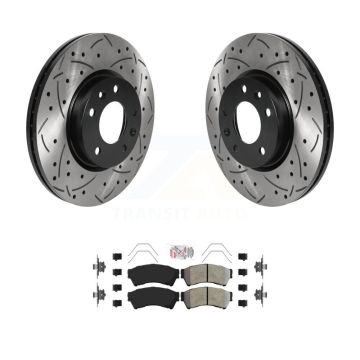 Front Drilled Slot Brake Rotors Semi-Metallic Pad Kit For Ford Fusion Mazda 6 Lincoln MKZ KDA-100347
