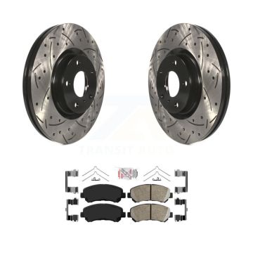 Front Coated Drilled Slotted Disc Brake Rotors And Ceramic Pads Kit For Nissan Maxima KDA-100365