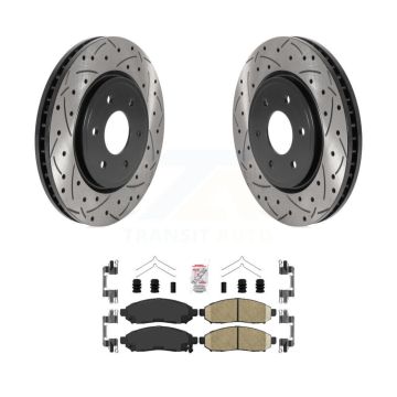 Front Drill Slot Brake Rotor Ceramic Pad Kit For Nissan Frontier Pathfinder Xterra Suzuki KDA-100400