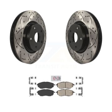 Front Drilled Slot Brake Rotor & Ceramic Pad Kit For Subaru Outback WRX Legacy Tribeca B9 KDA-100415