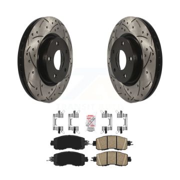 Front Coated Drilled Slotted Disc Brake Rotors And Ceramic Pads Kit For Nissan Altima KDA-100426