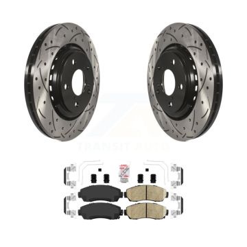 Front Coated Drilled Slotted Disc Brake Rotors Ceramic Pad Kit For Honda Odyssey Passport KDA-100435