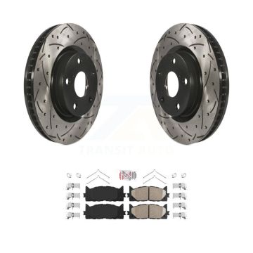 Front Drilled Slot Brake Rotor Ceramic Pad Kit For Toyota Camry Lexus ES350 Avalon ES300h KDA-100442