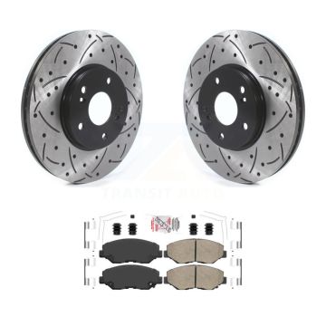 Front Coated Drilled Slotted Disc Brake Rotors And Ceramic Pad Kit For Honda Pilot Accord KDA-100457