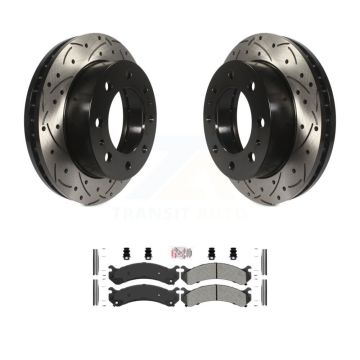 Front Drill Slot Brake Rotors Semi-Metallic Pad Kit For GMC Chevrolet Sierra 2500 HD 3500 KDA-100459