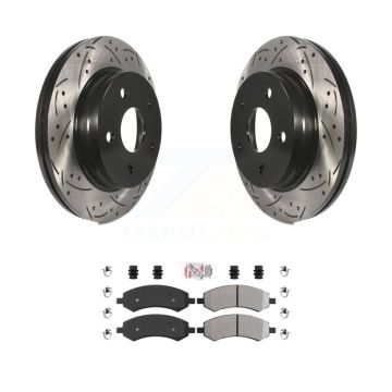 Front Drilled Slot Brake Rotors Semi-Metallic Pad Kit For Ram 1500 Classic Dodge Chrysler KDA-100478