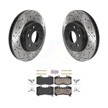 Front Drill Slot Brake Rotors Ceramic Pad Kit For 2015-2020 Chevrolet Colorado GMC Canyon KDA-100493