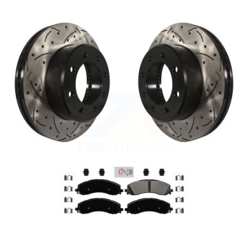 Front Coated Drilled Slotted Disc Brake Rotor And Semi-Metallic Pad Kit For Ram 2500 3500 KDA-100500
