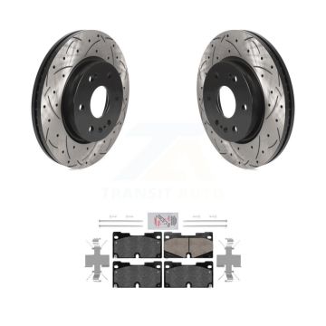 Front Drilled Slot Brake Rotor Ceramic Pad Kit For GMC Chevrolet Silverado 1500 Sierra XL KDA-100506