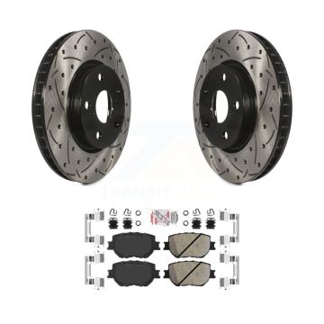 Front Coated Drilled Slotted Disc Brake Rotors And Ceramic Pads Kit For Lexus IS250 KDA-100526