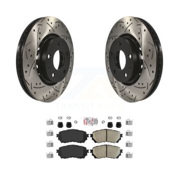 Front Drilled Slot Brake Rotors Ceramic Pad Kit For 2019-2021 Mazda 6 Naturally Aspirated KDA-100533