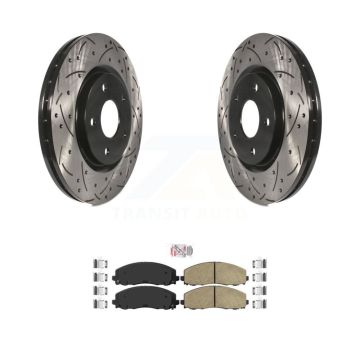 Front Drilled Slot Brake Rotor Ceramic Pad Kit For Dodge Grand Caravan Journey Chrysler & KDA-100538