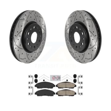 Front Drill Slot Disc Brake Rotor Ceramic Pad Kit For Chevrolet Traverse GMC Acadia Buick KDA-100539