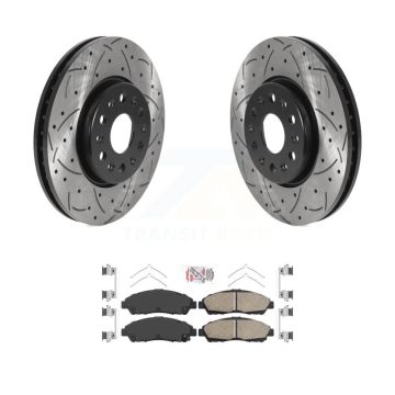 Front Drill Slot Disc Brake Rotor Ceramic Pad Kit For Chevrolet Traverse GMC Acadia Buick KDA-100540
