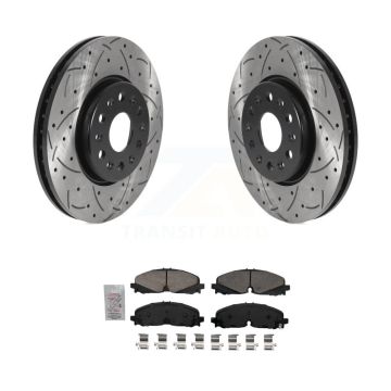 Front Drilled Slot Brake Rotor & Ceramic Pad Kit For Chevrolet Traverse Blazer GMC Acadia KDA-100541
