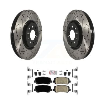 Front Coated Drilled Slot Disc Brake Rotor Ceramic Pad Kit For Jeep Cherokee Chrysler 200 KDA-100542