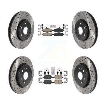 Front Rear Ceramic Pad Drill Slot Brake Rotor Kit For Chevrolet Traverse GMC Acadia Buick KDA-100588