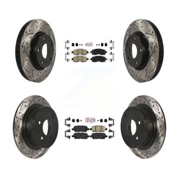 Front Rear Ceramic Pad And Coated Drilled Slotted Disc Brake Rotors Kit For Nissan Altima KDA-100592
