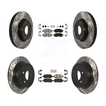 Front Rear Ceramic Pad And Coated Drilled Slotted Disc Brake Rotors Kit For Nissan Altima KDA-100593