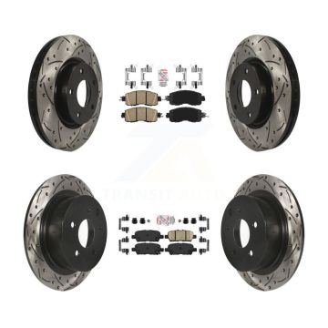 Front Rear Ceramic Pad And Coated Drilled Slotted Disc Brake Rotors Kit For Nissan Altima KDA-100594