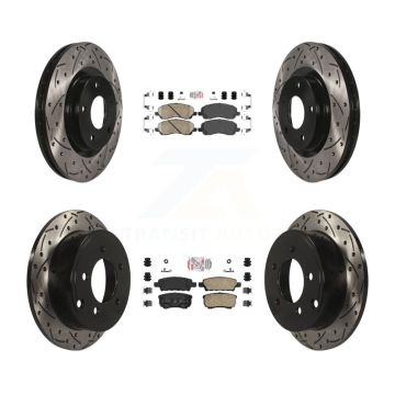 Front Rear Ceramic Pad Drill Slot Brake Rotors Kit For Jeep Patriot Compass Dodge Caliber KDA-100651