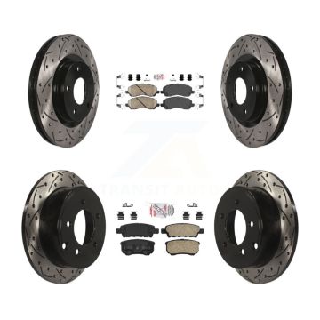 Front Rear Ceramic Pad Drill Slot Brake Rotors Kit For Jeep Patriot Compass Dodge Caliber KDA-100652