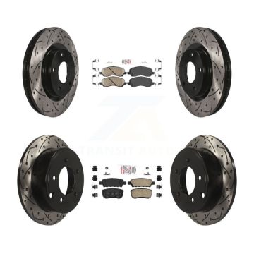 Front Rear Ceramic Pad Drill Slot Brake Rotors Kit For Jeep Patriot Compass Dodge Caliber KDA-100653