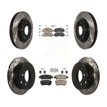 Front Rear Ceramic Pad Drill Slot Brake Rotors Kit For Jeep Patriot Compass Dodge Caliber KDA-100654