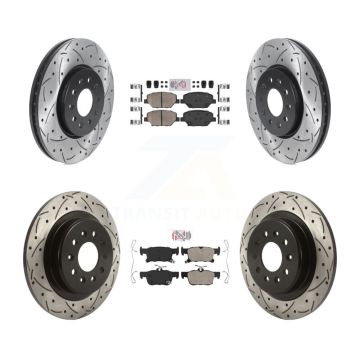 Front Rear Ceramic Pad And Coated Drilled Slotted Disc Brake Rotor Kit For Buick Envision KDA-100698