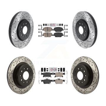 Front Rear Ceramic Pad And Coated Drilled Slotted Disc Brake Rotor Kit For Buick Envision KDA-100699