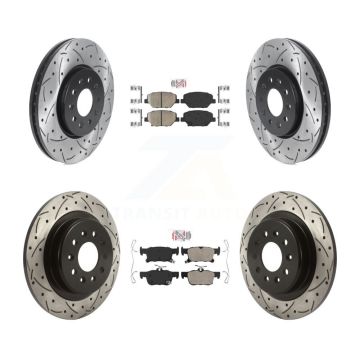 Front Rear Ceramic Pad And Coated Drilled Slotted Disc Brake Rotor Kit For Buick Envision KDA-100702