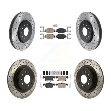 Front Rear Ceramic Pad And Coated Drilled Slotted Disc Brake Rotor Kit For Buick Envision KDA-100703