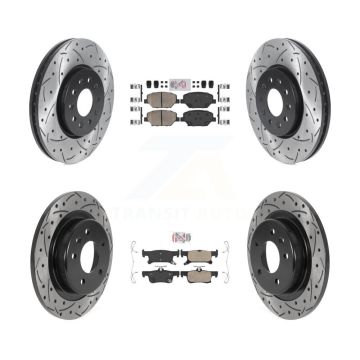 Front Rear Ceramic Pad And Coated Drilled Slotted Disc Brake Rotor Kit For Buick Envision KDA-100704