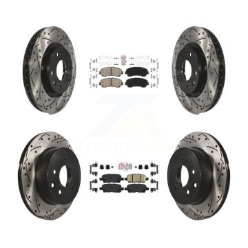 Front Rear Ceramic Pad & Drilled Slot Disc Brake Rotor Kit For Nissan Rogue Sport Qashqai KDA-100709