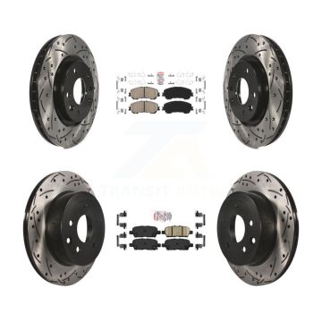 Front Rear Ceramic Pad & Drilled Slot Disc Brake Rotor Kit For Nissan Rogue Sport Qashqai KDA-100710