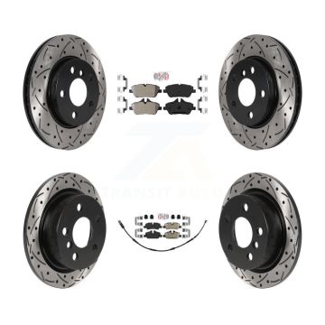 Front Semi-Metallic Rear Ceramic Pad Coat Drill Slot Disc Brake Rotor Kit For Mini Cooper KDA-100732