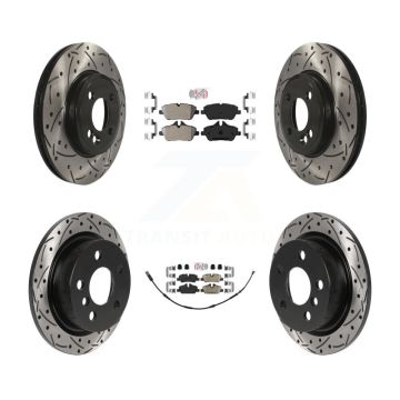 Front Semi-Metallic Rear Ceramic Pad Drill Slot Brake Rotor Kit For Mini Cooper 2.0L/1.5L KDA-100734