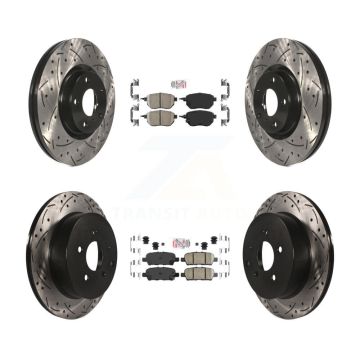 Front Rear Ceramic Pad And Coated Drilled Slotted Disc Brake Rotors Kit For Nissan Murano KDA-100737