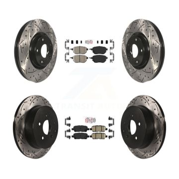 Front Rear Ceramic Pad And Coated Drilled Slotted Disc Brake Rotors Kit For Nissan Murano KDA-100738