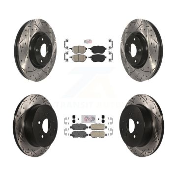 Front Rear Ceramic Pad And Coated Drilled Slotted Disc Brake Rotors Kit For Nissan Murano KDA-100751