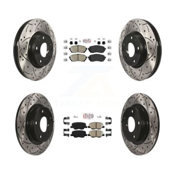 Front Rear Ceramic Pads And Coated Drilled Slotted Disc Brake Rotors Kit For Mazda 6 KDA-100768